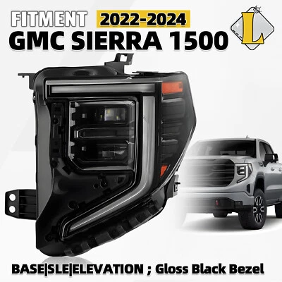 Fits For 2022-2024 GMC Sierra 1500 Elevation Pro SLE Full LED Headlight Driver Foto 1 de 2