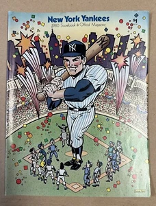 NY Yankees 1980 Scorebook & Official Mag - June 27,28,29 1980 Indians w/Boxscore - Picture 1 of 10