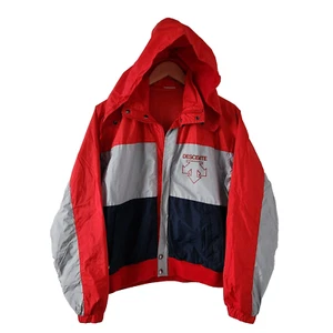 Descente Jacke Herren klein leicht durchgehender Reißverschluss abnehmbare Kapuze Nylon Mesh - Bild 1 von 9