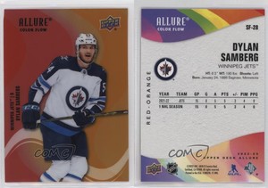 2022-23 Upper Deck Allure Color Flow Red Orange Dylan Samberg #SF-28 Rookie RC