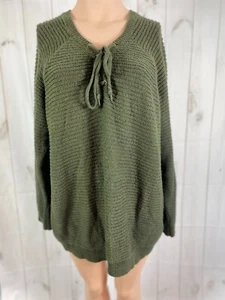 Torrid olivegrün Schnürpullover Langarm-Pullover - Größe 4 - Bild 1 von 5