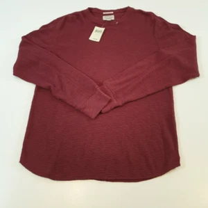 Lucky Brand Lived in Thermo rot Rundhalsausschnitt Langarmshirt Large neu mit Etikett - Bild 1 von 13