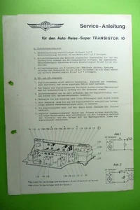 Manual de servicio instrucciones para Imperial Coche Viaje-Super Transistor 10, ¡ORIGINAL!!¡! - Imagen 1 de 1