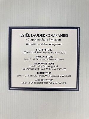 Estee Lauder Companies Corporate Store Invitation Pass One Entry Per Pass • 28.95$
