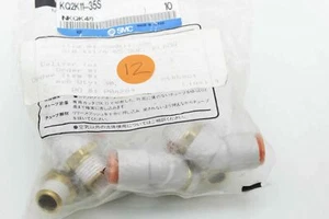 Lot of 6 New SMC KQ2K11-35S 45-degree Male Elbow Push-to-Connect 1/4" NPT x 3/8" - Picture 1 of 4