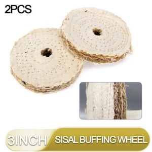 2pc 80mm Sisal Buffing Wheel Polishing Pad For Stainless Steel Metal Rotary Tool - Picture 1 of 8