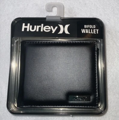 Cartera Hurley para hombre negra plegable talla única nueva Foto 1 de 4