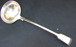 Antique Silver Plated Big Soup Serving Ladle Stamped Vintage Collectables - Picture 1 of 7
