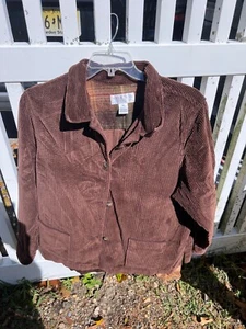 Norton Studio  Woman Size 18 Brown Corduroy  Zip button Jacket Preowned - Picture 1 of 3