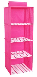 Hot Pink-4 Layer Storage hanger Organizer For Cloth sundries towel 30*30*80cm - Picture 1 of 21