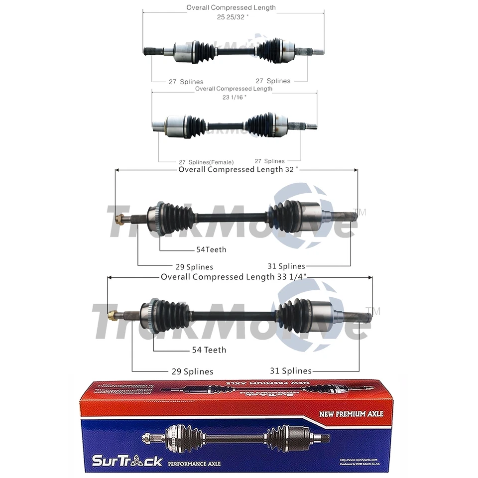 Комплект передних и задних валов оси CV SurTrack для Explorer Sport Track 4WD - Изображение 1 из 1