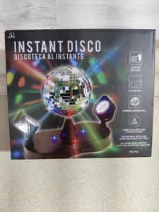Instant Disco Spinning Mirror Ball 16 Multcolored Leds All In 1 Disco Light Kit - Picture 1 of 9