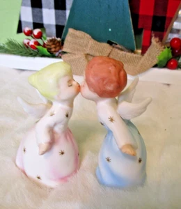 Statuina Angeli BACIO Natale Vintage Schmid Bros Giappone - Foto 1 di 6