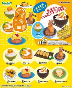 Sanrio Re-ment Gudetama Plate Complete Set of 8 Mini Figures PVC C381 - Picture 1 of 6