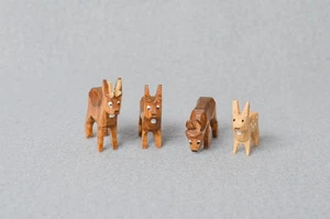 Reindeer Group Painted And Lacquered Height Approx 3.5Cm NEW Tire Animal Seiffen - Picture 1 of 3