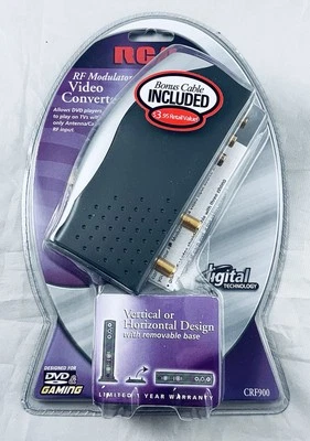 RCA RF MODULATOR VIDEO CONVERTER MODEL CRF900 BONUS CABLE NIB - Image 1 of 4