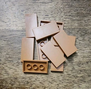LEGO Medium Nougat 2 X 4 Tile. QTY 10 Part No. 87079. New - Picture 1 of 2