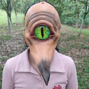 Halloween Alien One-Eyed Creepy Monster Cyclops Long Nose Bird Mouth Face Mask - Picture 1 of 5