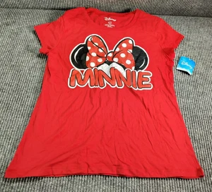 Disney Minnie Mouse Polka Dot Hairbow Youth Size T-Shirt XXL (19) Red S-S Girls - Picture 1 of 9
