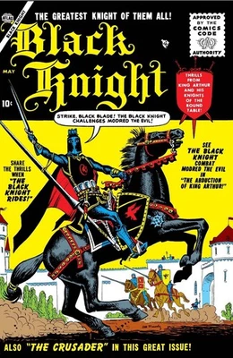BLACK KNIGHT #1 COMIC BOOK COVER Poster print 14"x20" inches home decor - Image 1 of 4