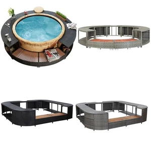Whirlpool Umrandung Poly Rattan Spa Poolumrandung Poolverkleidung Outdoor Garten - Bild 1 von 29