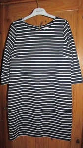 Vila Clothes, marineblau/weiß gestreiftes Kleid Damen Größe L (14) neu mit Etikett - Bild 1 von 2