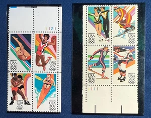 U.S. STAMP 20 CENT 1984 WINTER/SUMMER OLYMPICS 3 BLOCKS OF 4 MNH OG - Picture 1 of 14