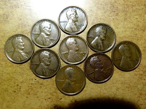 9 Semi Key Date Pennies 1911s 1912s 1913s 1914s 1915s 1916s 1912d 1915d 1916d C9 - Bild 1 von 2