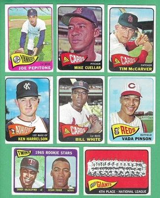 1965 Topps Baseball ~ Lot of 173 Cards ~ 144 Different ~ Vg/VgEx ~ 1 Hi # - Image 1 of 4