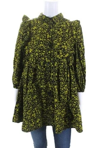 philosophy Girls Cotton Floral Print Button Long Sleeve Dress Yellow Size 14/16 - Picture 1 of 6