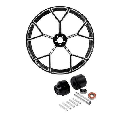 Llanta delantera 21"x3,5" buje de disco único apto para Harley Touring modelos ABS 08-23 Foto 1 de 4