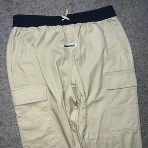 PAURA DI DIO NEBBIA ESSENTIALS PANTALONI RILASSATI PANTALONI LOUNGE BIEGE TAGLIA M - Foto 1 di 8