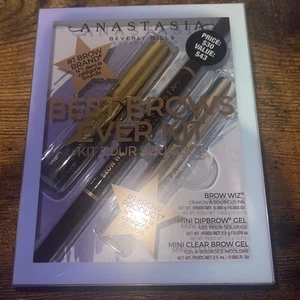 Anastasia Beverly Hills Best Brows Ever Kit Ebony Brow Pencil Brown Gel Clear - Picture 1 of 3