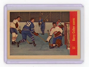 1957-58 Parkhurst Barry Cullen Scores #22 Rookie RC - Picture 1 of 2