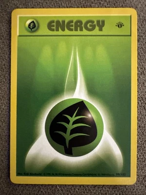 1999 Pokemon Base Set 1st Edition Grass Energy 99/102 - Image 1 of 3