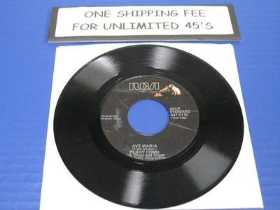 PERRY COMO - Ave Maria / The Lord's Prayer - Christmas 45 RCA VG VINYL RECORD - Imagem 1 de 2