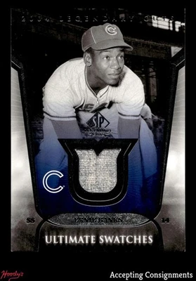 2004 SP Legendary Cuts Ultimate Swatches #EB Ernie Banks GAME USED JERSEY CUBS - Image 1 of 2