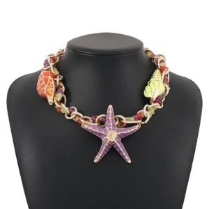 Shell Necklace Ethnic Statement Vintage Large Collar Necklace Female - Picture 1 of 8
