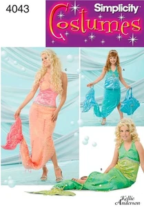 Simplicity 4043 Mermaid Costume Child 2 3 4 Girl 8 10 12 Miss 10 12 14 16 UNCUT - Picture 1 of 3