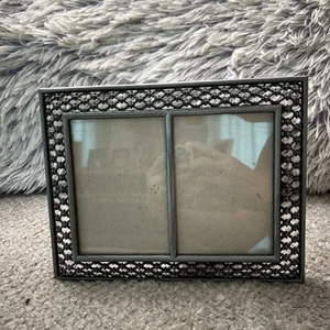Bilderrahmen Silber Metall Schwer Doppelseitig Bild 3,5x5 Bild Beide - Bild 1 von 8