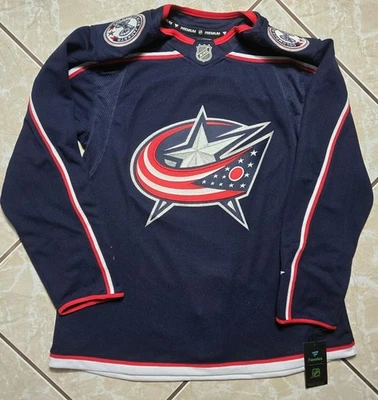 NWT Fanatics Premium Columbus Blue Jackets Blue NHL Hockey Jersey Size 50 $180 - Image 1 of 4