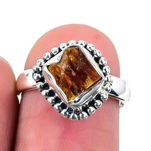 Anillo de boda declaración de compromiso de hermana de plata 925 con piedra de topacio imperial EE. UU. 7 - Imagen 1 de 7