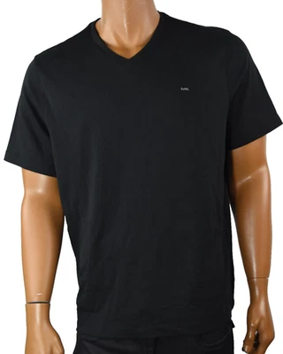 Michael Kors Mens T-shirt New XL Black Short Sleeves V-Neck 100% Cotton Solid - Image 1 of 4