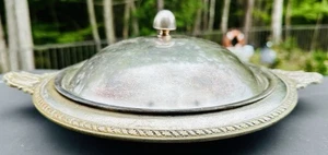 1913 antique HOTEL BILTMORE silverplate PLATE tray DOME silver GM plated PLATTER - Picture 1 of 24