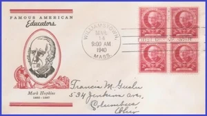 USA3 # 870 ADDR LINPRINT FDC BL4  Mark Hopkins - Imagen 1 de 1