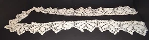 Borde de encaje grueso vintage crema floral ganchillo borde en punta 6" x 2 yardas 34" - Imagen 1 de 7