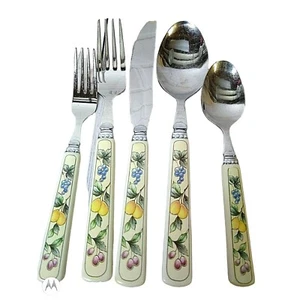 Garden Harvest By Mikasa Flatware Service For One 5pc Set Forks Spoons Knife - Picture 1 of 9