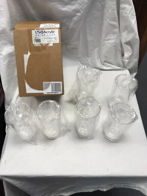 Juego de vasos de plástico vasos de agua de vidrio para beber cocina cristalina 24 OZ 6 piezas Foto 1 de 4