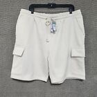 Nwt Primark Cares Men's Cream White Short Sweatpants Pockets Fleece Size 2Xl