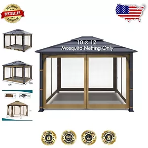 10' x 12' Gazebo Replacement Mosquito Netting with Easy Install Zippered Panels - Picture 1 of 11